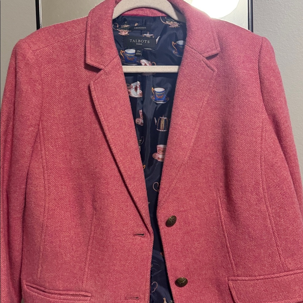 Talbots Pink Wool Blend Blazer
